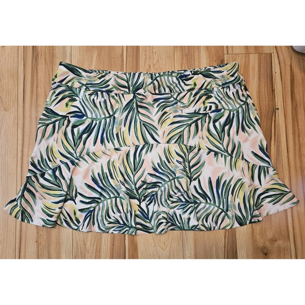 Coral Bay Womens Skort 2x Palm Leaves Tropical Sporty Golf Athletic